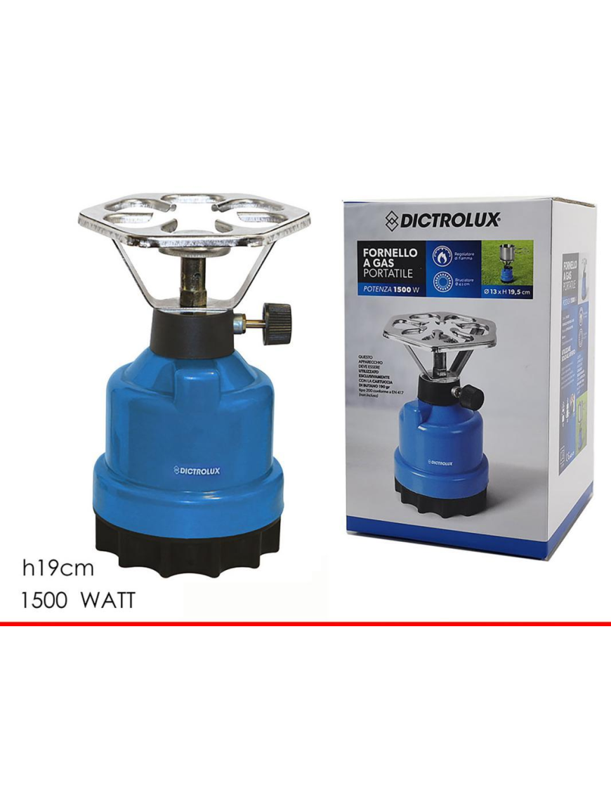 FORNELLO A GAS PORTATILE 1500W