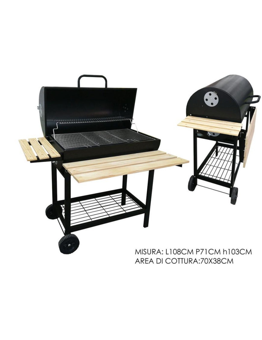 BARBECUE WITH LID 108x71x103cm