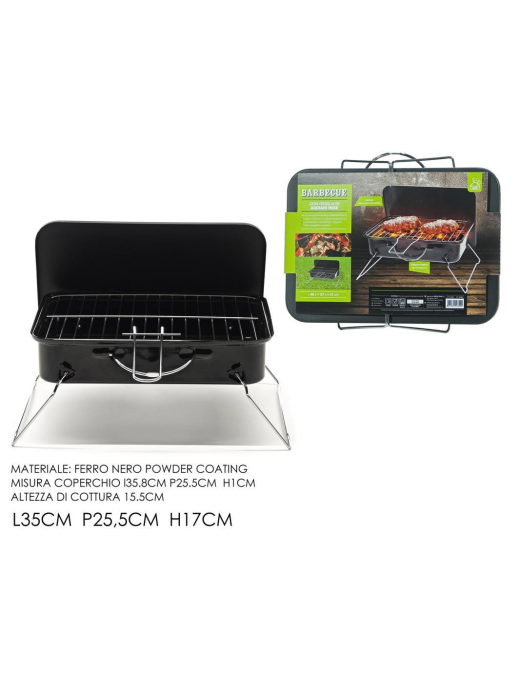 BARBECUE CON COPERCHIO 35x25x17cm