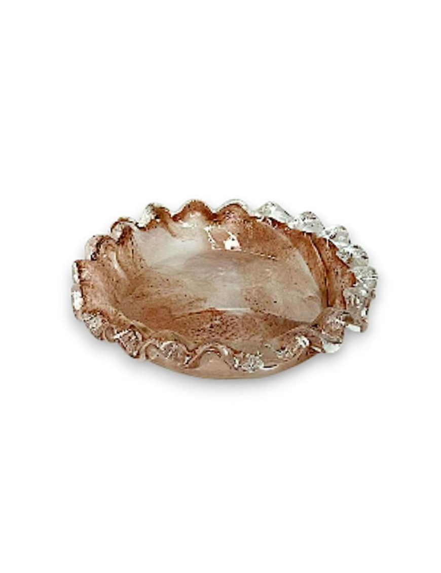 GLASS POCKET EMPTIER 16cm TOBACCO