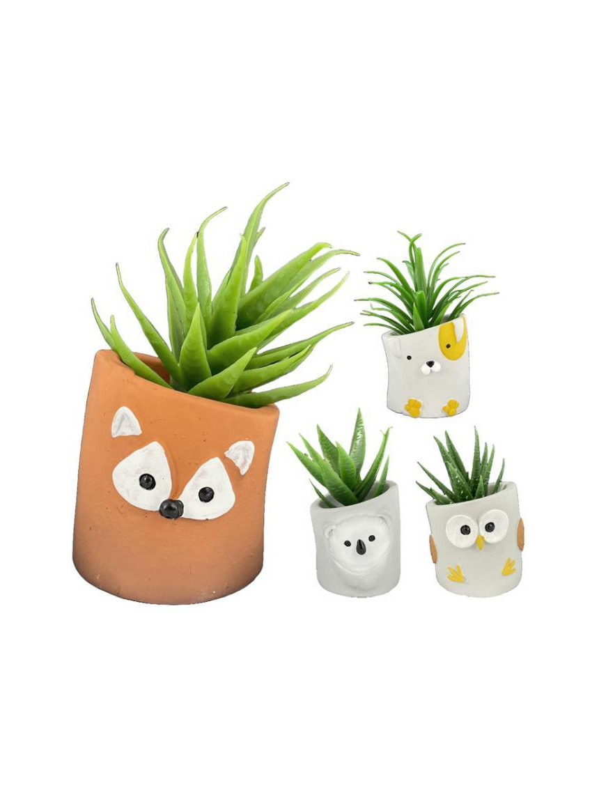 PIANTA GRASSA VASO ANIMAL 11cm