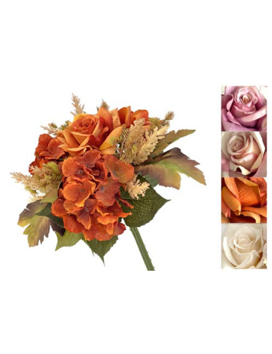 MAZZO  ROSE-ORTENSIE 31cm