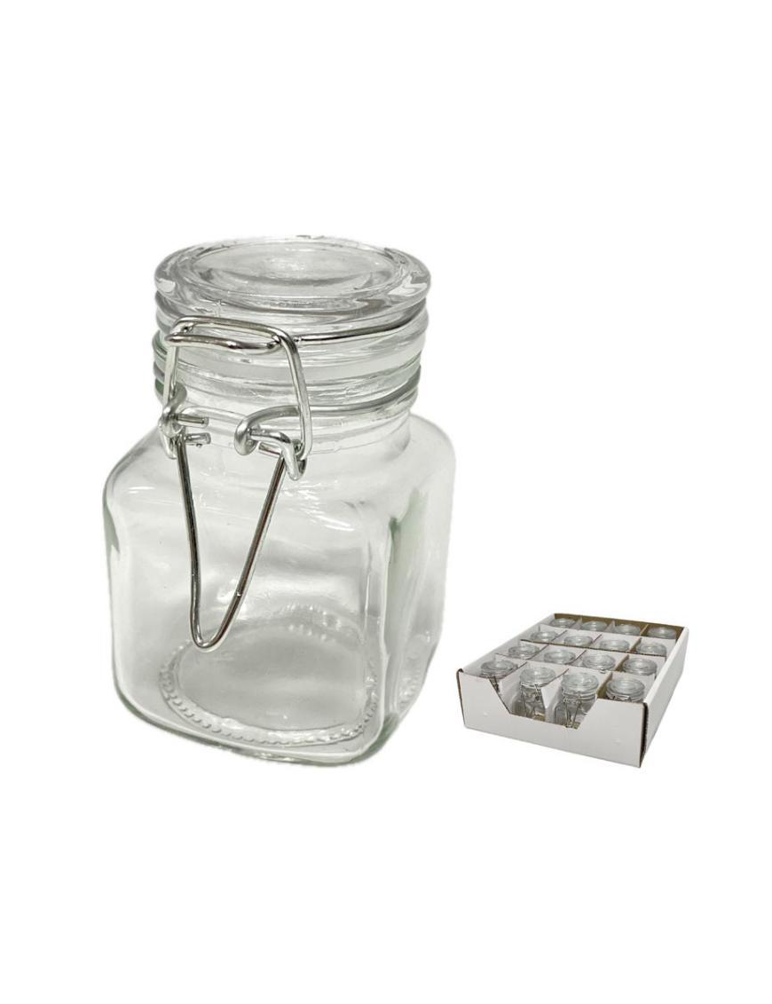 GLASS LINE HERMETIC JAR GLASS LID 8cm