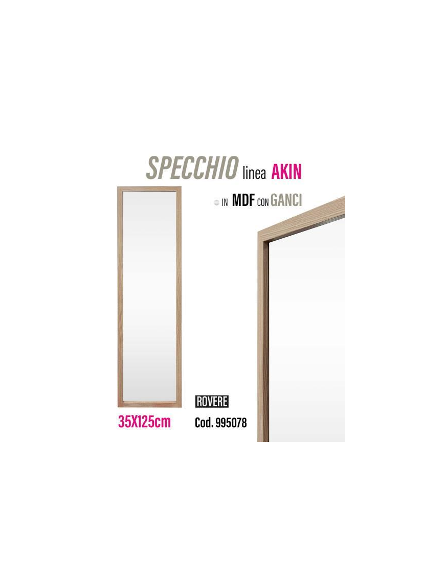 LINEA JOJ SPECCHIO MDF AKIN ROVERE 35x125cm