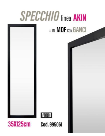 JOJ LINE MIRROR MDF AKIN BLACK 35x125cm