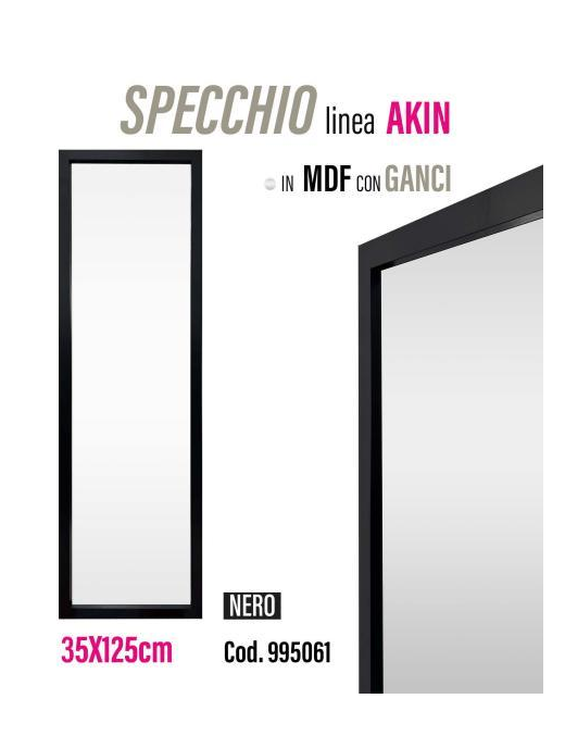 LINEA JOJ SPECCHIO MDF AKIN NERO 35x125cm