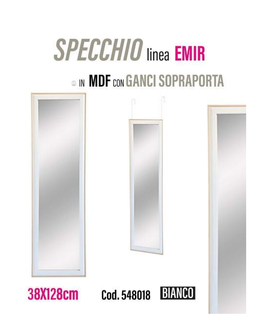 JOJ LINE MDF MIRROR EMIR WHITE 38x128cm