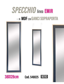 JOJ LINE MIRROR MDF EMIR BLACK 38x128cm