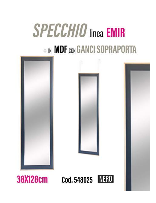 JOJ LINE MIRROR MDF EMIR BLACK 38x128cm