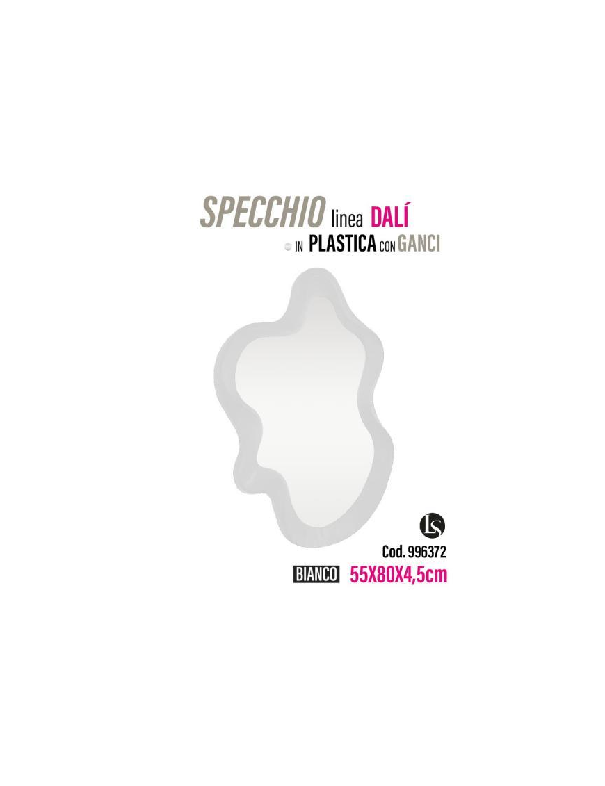 MIK LINE MIRROR PLINEA DALI' WHITE 55x80x4,5cm