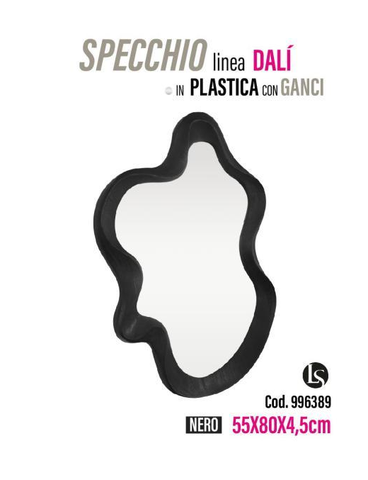MIK LINE MIRROR PLINEA DALI' BLACK 55x80x4,5cm