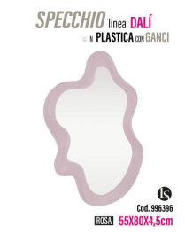 LINEA MIK SPECCHIO PLINEA  DALI' ROSA 55x80x4,5cm