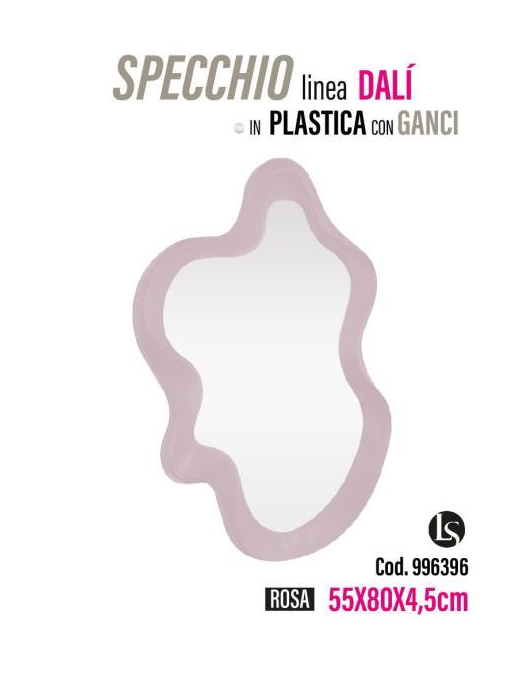 MIK LINE MIRROR PLINEA DALI' PINK 55x80x4,5cm
