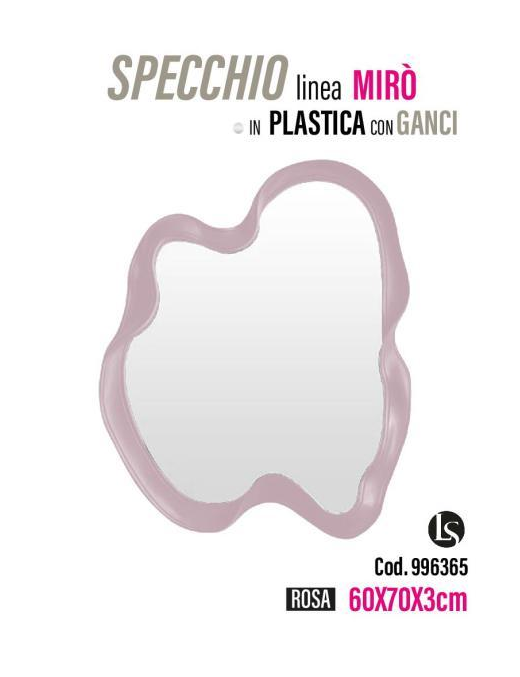 LINEA MIK SPECCHIO PLINEA  MIRO' ROSA 60x70x3cm