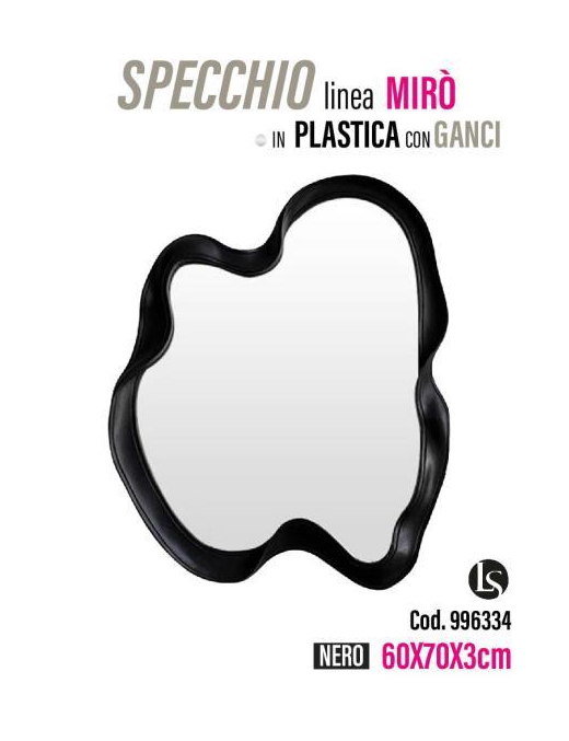 LINEA MIK SPECCHIO PLINEA  MIRO' NERO 60x70x3cm