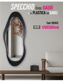 LINEA MIK SPECCHIO GAUDI' NERO 50x4x120cm
