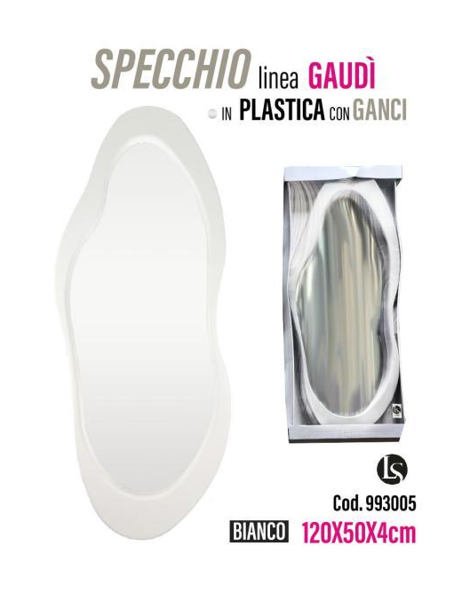 LINEA MIK SPECCHIO GAUDI' BIANCO 50x4x120cm