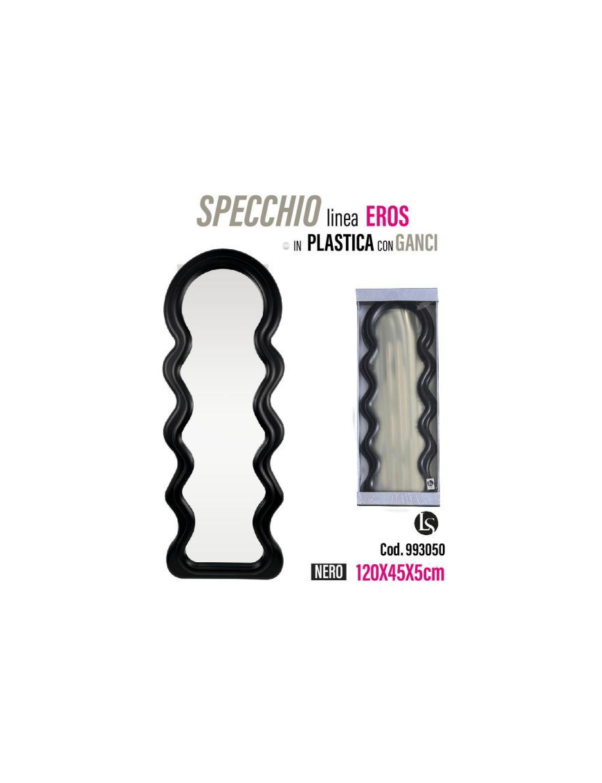 LINEA MIK SPECCHIO EROS NERO 45x5x120cm