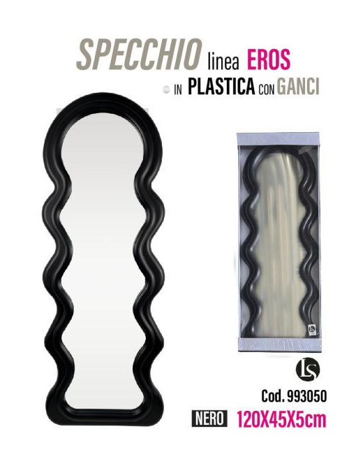 LINEA MIK SPECCHIO EROS NERO 45x5x120cm