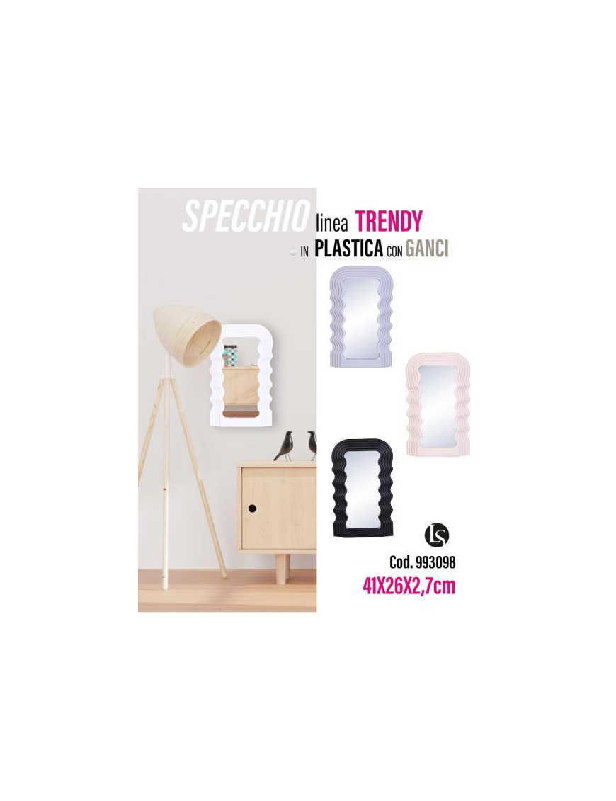 LINEA MIK SPECCHIO 26x2,7x41cm COLORI ASSORTITI TRENDY