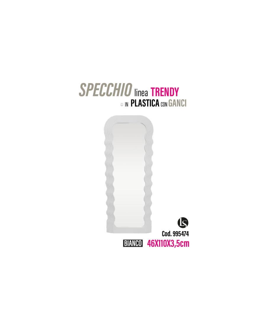 MIK LINE TRENDY WHITE MIRROR 46x3.5x110cm
