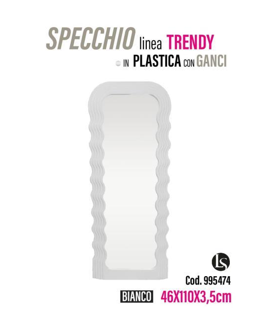 LINEA MIK SPECCHIO TRENDY BIANCO 46x3,5x110cm