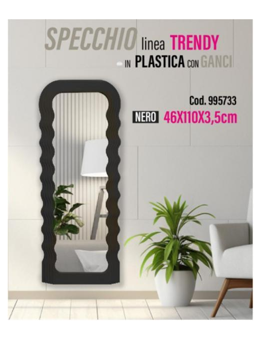 LINEA MIK SPECCHIO TRENDY NERO 46x3,5x110cm