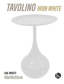 WHITE IRON COFFEE TABLE 40x40x55cm