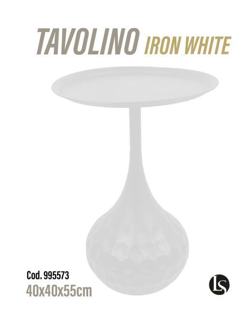 TAVOLINO IRON BIANCO 40x40x55cm