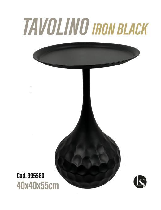 TAVOLINO IRON NERO 40x40x55cm