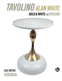 LINEA ANX TAVOLINO BIANCO CON SPECCHIO 38x38x53cm