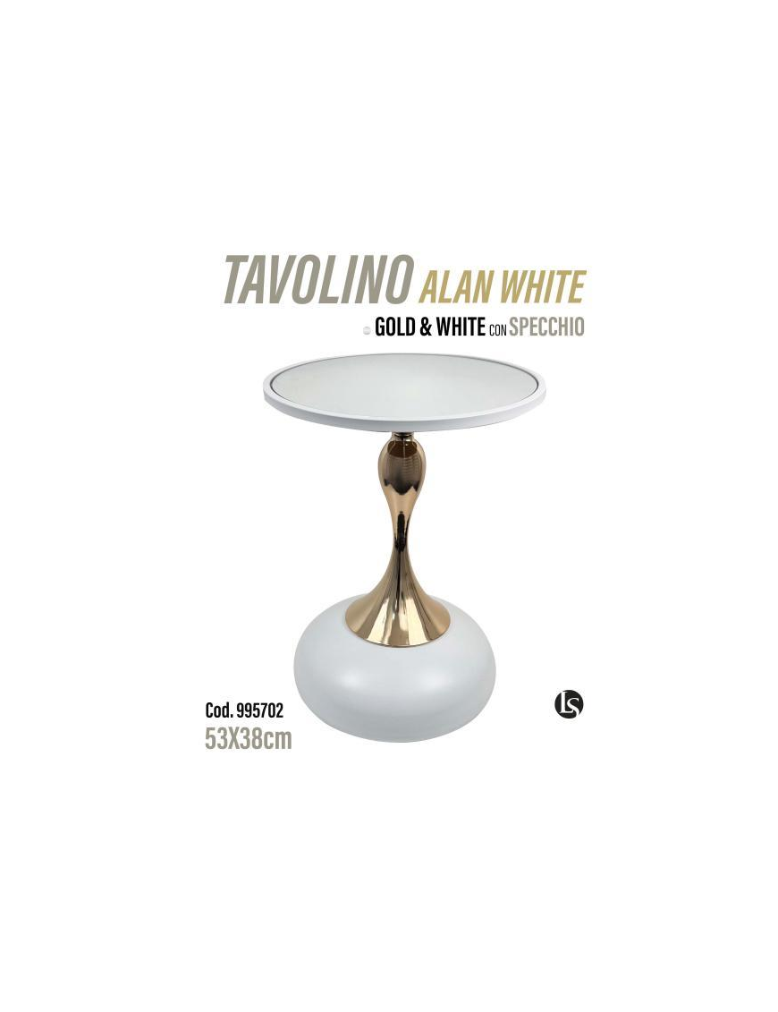 LINEA ANX TAVOLINO BIANCO CON SPECCHIO 38x38x53cm