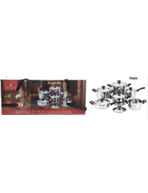 BATTERIA PENTOLE 12 PEZZI ACCIAIO