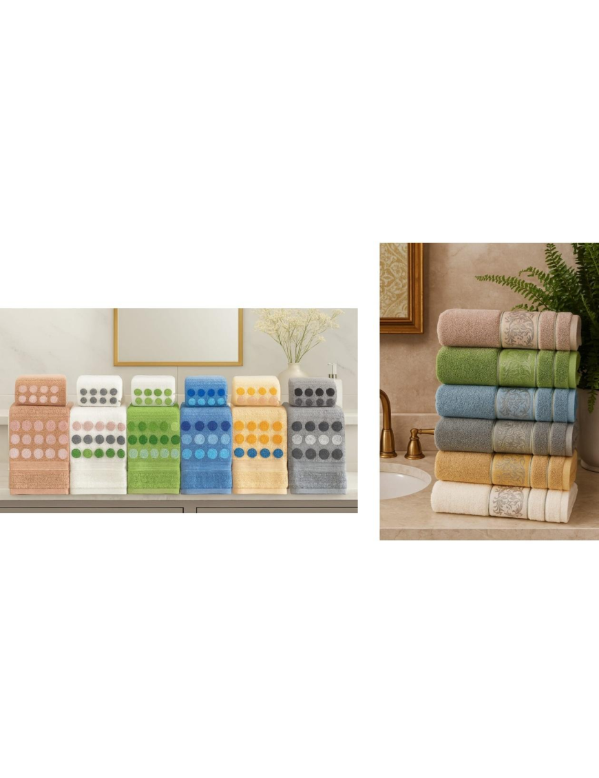 EMBROIDERED SPONGE TOWEL 6+6
