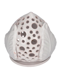 LUME TRAFORATO BIANCO PORTACANDELA 20cm