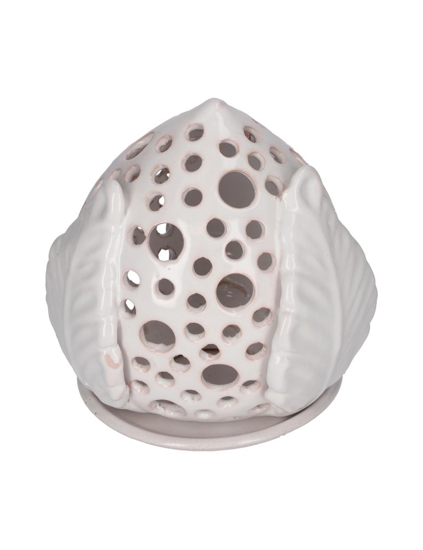 WHITE OPENWORK CANDLE HOLDER 20cm