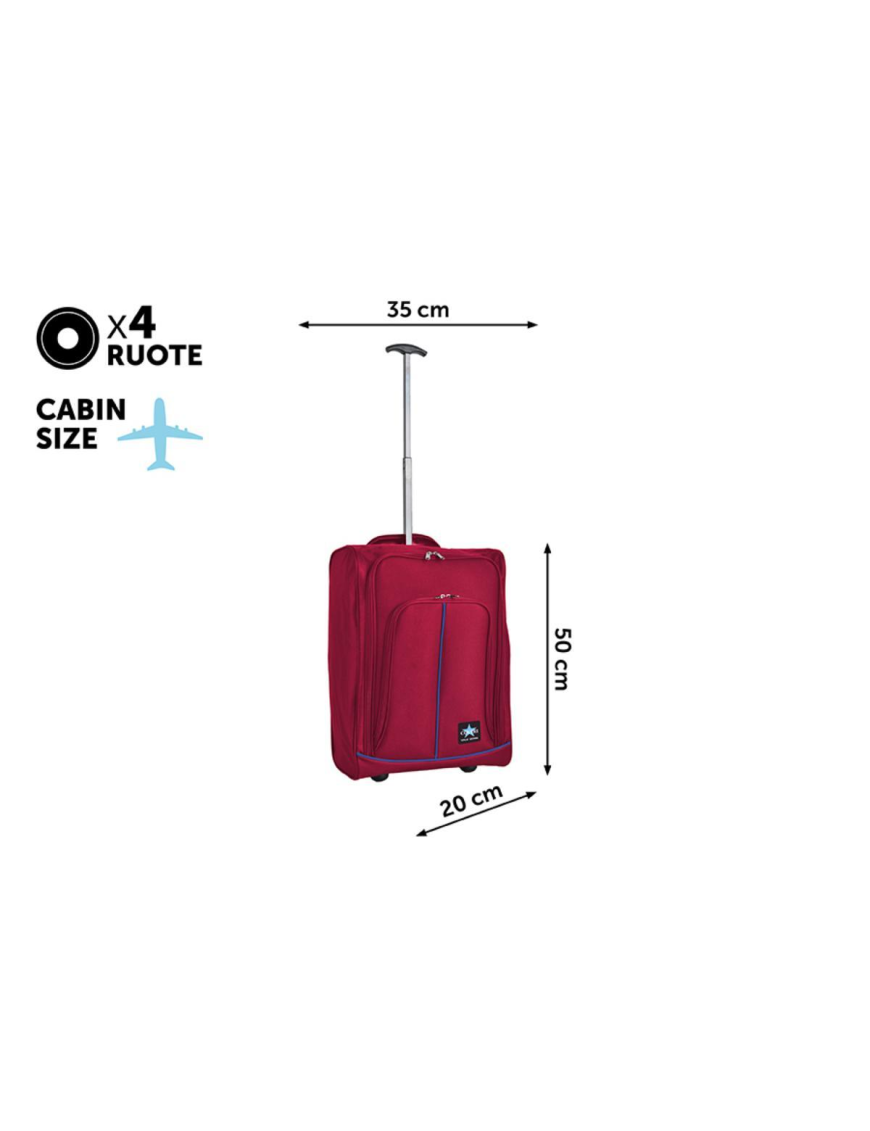 TROLLEY COURMAYER ROSSO 35x20x50