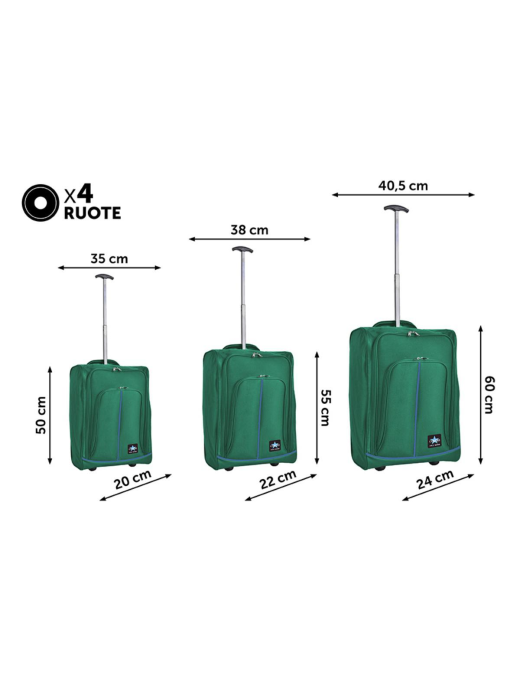 TROLLEY COURMAYER VERDE 3 PEZZI