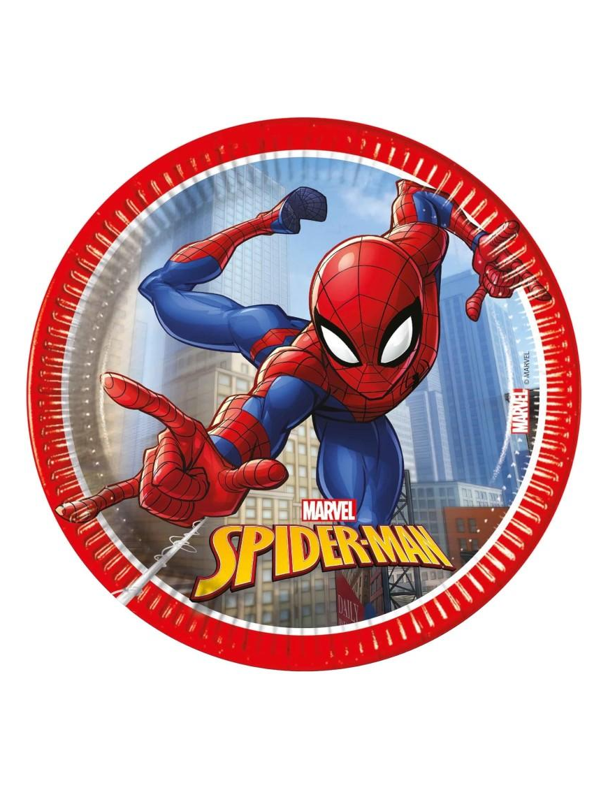 SPIDERMAN PLATES 20cm 8 pieces