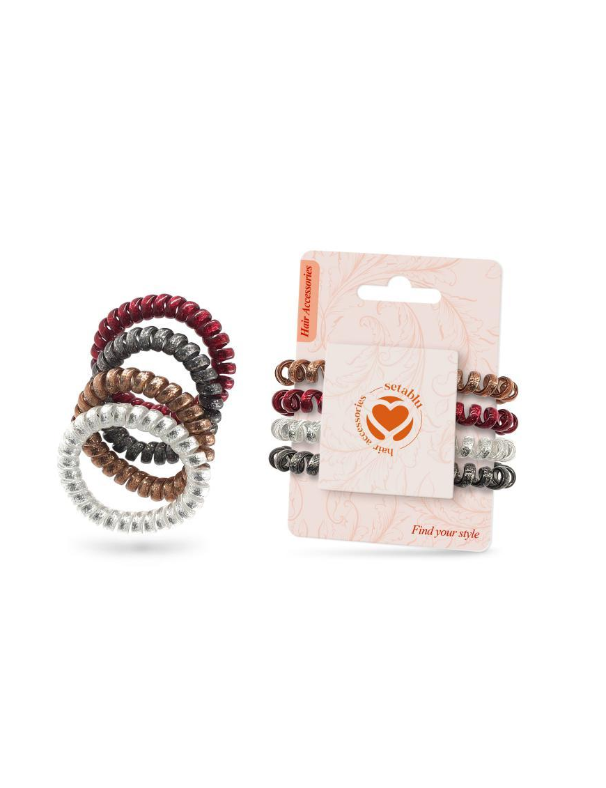 ELASTICI CAPELLI SPIRALE 4pezzi COLORI ASSORTITI