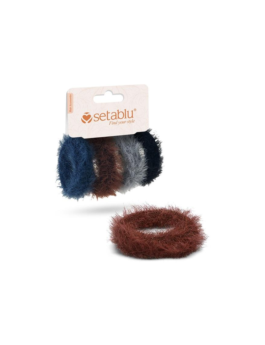 HAIR RUBBER BAND 4 PCS ASSORTED COLORS