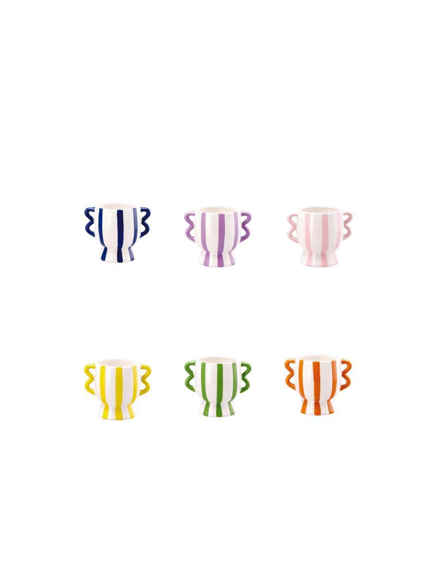 LINEA DOLOMITE STRIPE VASO 16x11x13cm