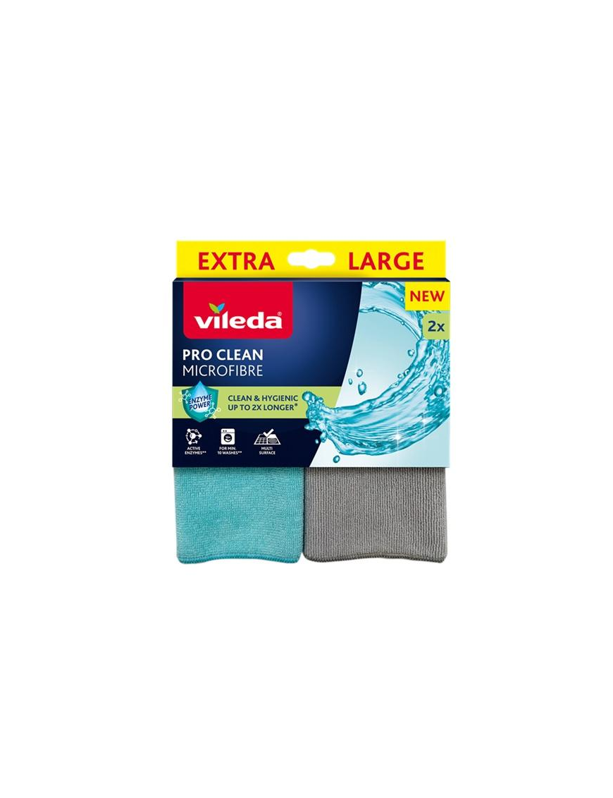 VILEDA PRO CLEAN PANNO MICROF 2pezzi 34x32cm