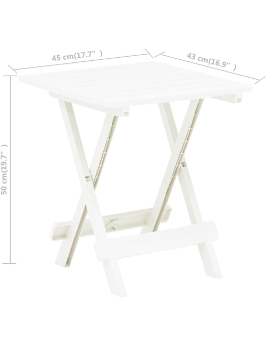 WHITE ADIGE FOLDING TABLE 44x44x50 CENTIMETERS