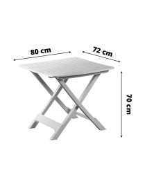 BIANCO TAVOLO TEVERE PIEGHEVOLE 80x72x70 CENTIMETRI