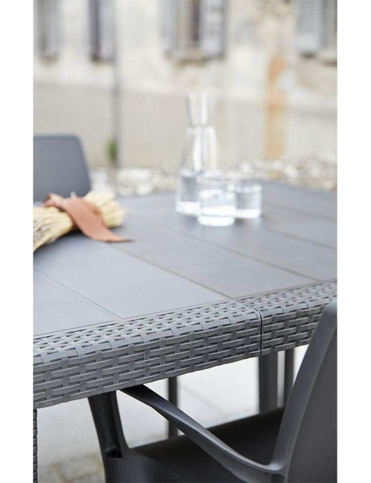 LINEA RATTAN ANTRACITE TAVOLO QUEEN 220x90x72 CENTIMETRI
