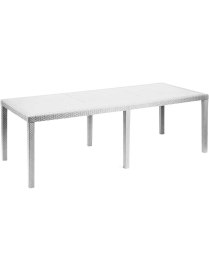 WHITE RATTAN LINE QUEEN TABLE 220x90x72 CENTIMETERS