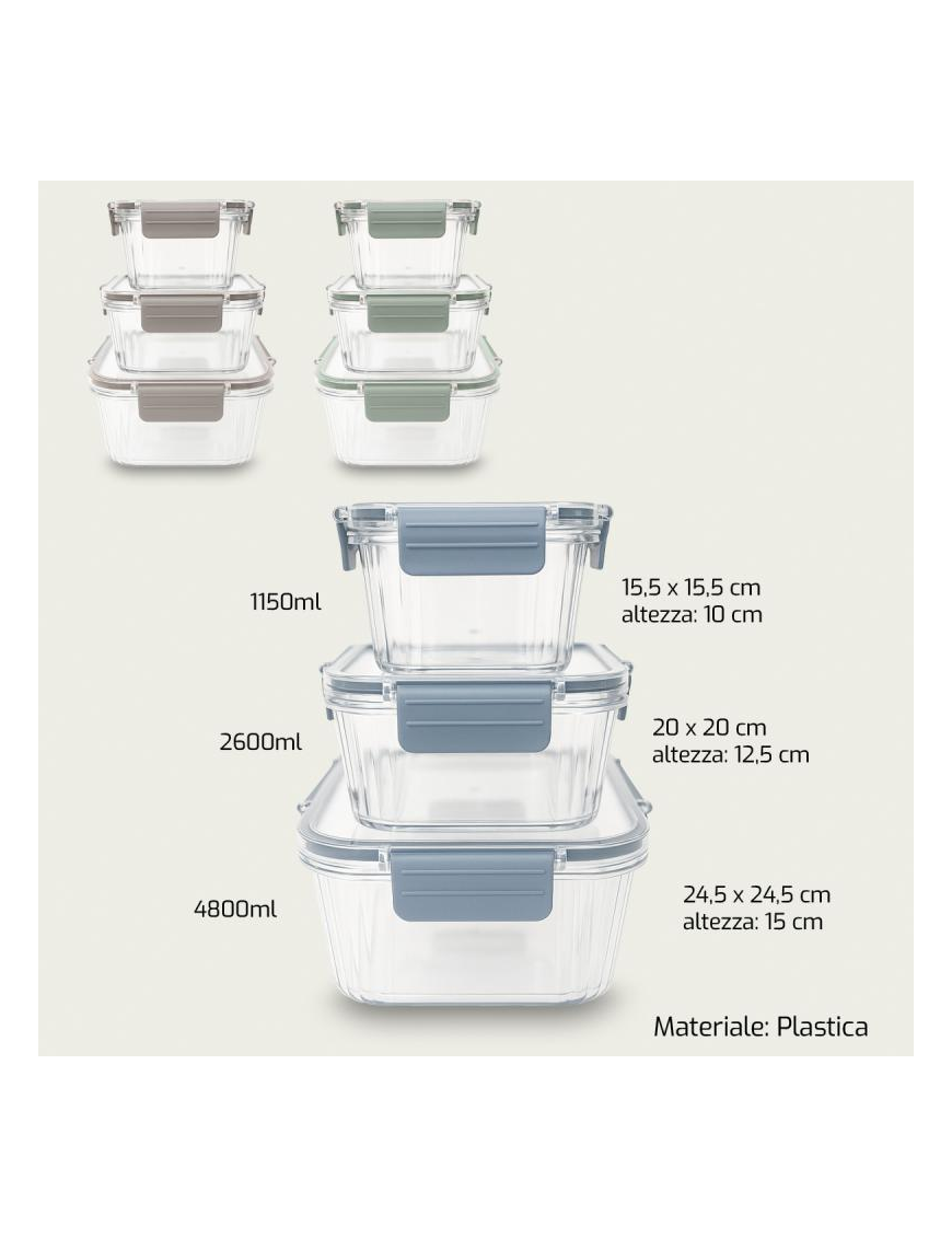 FRESKO SQUARE CONTAINERS 3 PIECES