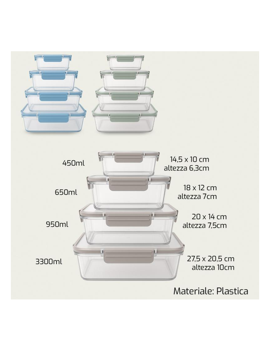 FRESKO RECTANGULAR CONTAINERS 4 PIECES