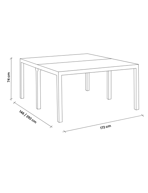 KING TAVOLO TORTORA DOUBLE 146-292x86x74